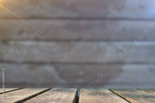 Empty wooden base suitable for mockup. Nature theme.