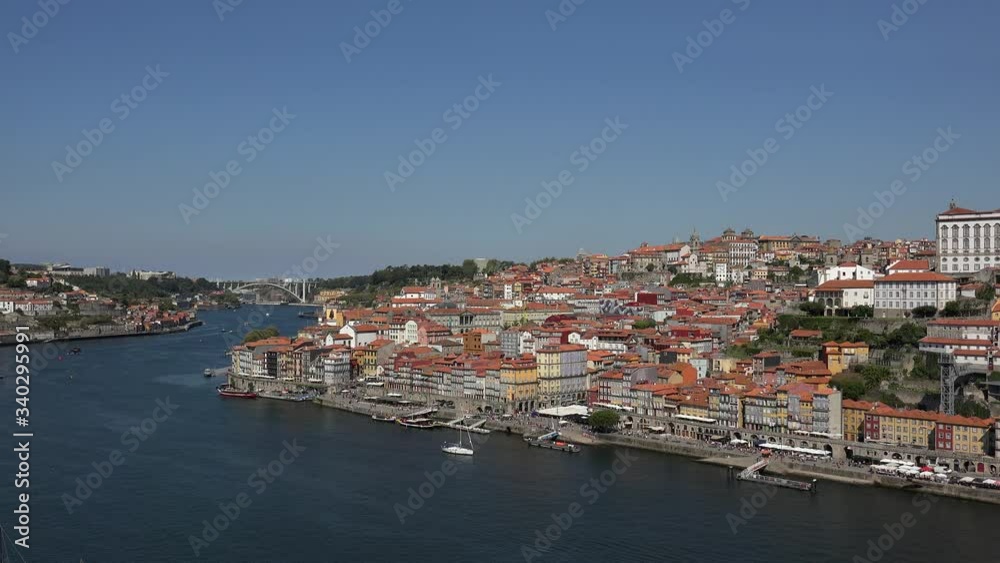 Aerial view of the Porto historical district (Ribeira) & Douro River. Aerial view of the Porto historical district (Ribeira) & Douro River.