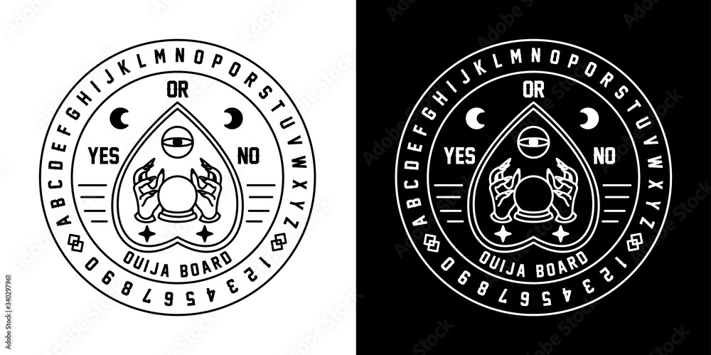 Ouija board Monoline design Stock Vector | Adobe Stock