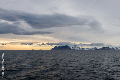 Arctic landscape with mountains in Svalbard  Norway