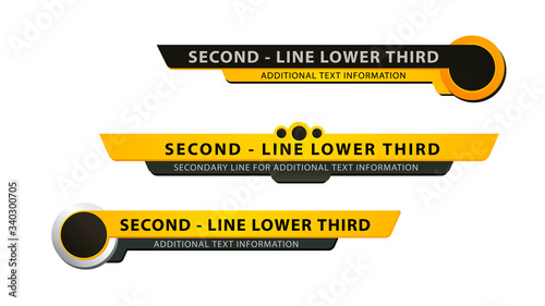 Vector  lower third or television news bar design template isolated on white background