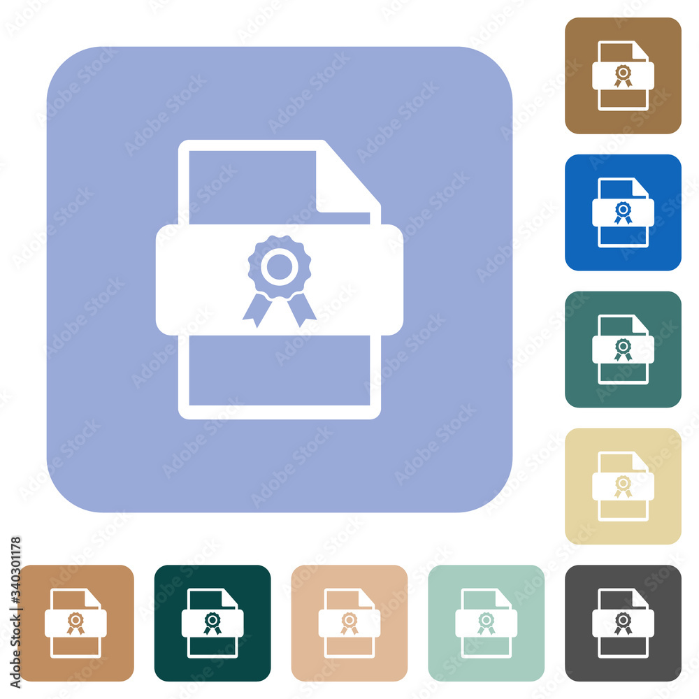 Certificate file rounded square flat icons