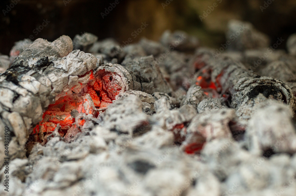 Smoldering charcoal with a beautiful and rich color Smoldering charcoal with a beautiful and rich color