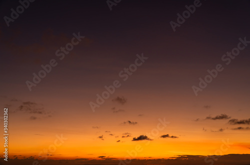 sunset sky over the sea in the evening