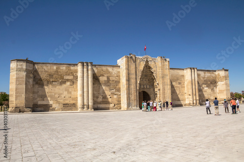 Caravanserai Sultanhani was built in 1229 by Sultan Alaaddin Keykubat. It was an important point of the Silk Road in the Seljuk era on the road to Konya - Aksaray	 photo