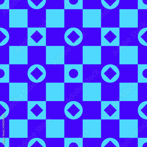 Mosaic blue squares seamless pattern