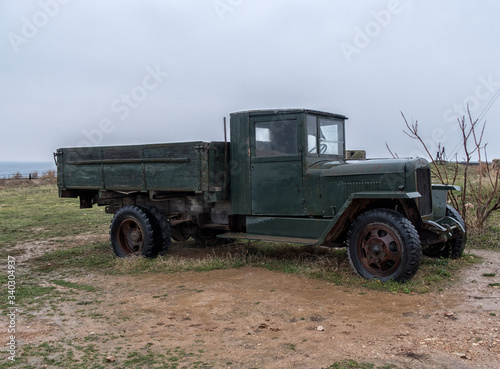 Vintage Army Jeeps. Soviet car of times of World War II.