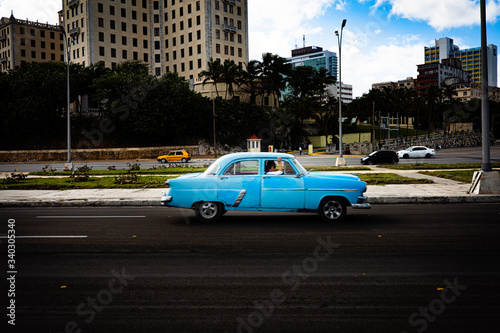 Old car  El Malecon  Cuba 