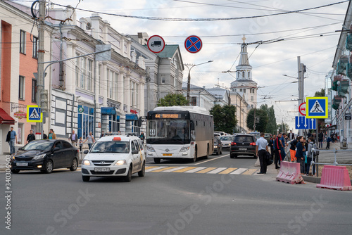 Cheboksary Russia-09.08.2019 The view of Karl Marx street