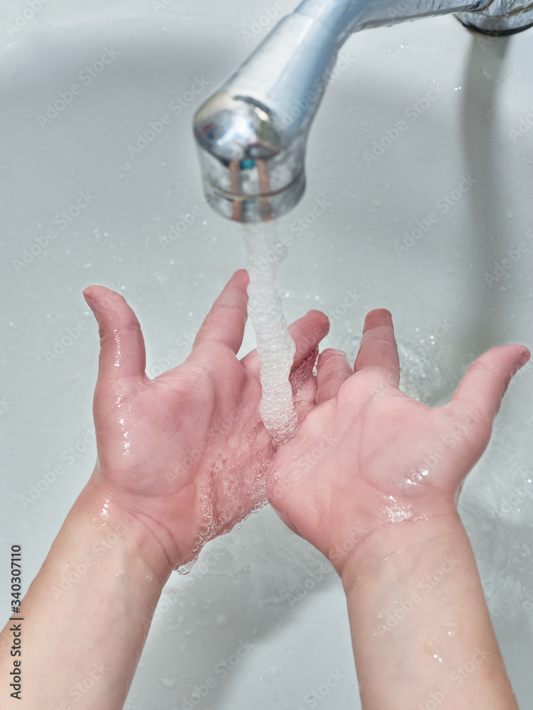 Wash hands with soap. Coronavirus protect. COVID-2019 prevention