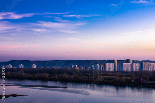 view of the night city of Novokuznetsk
