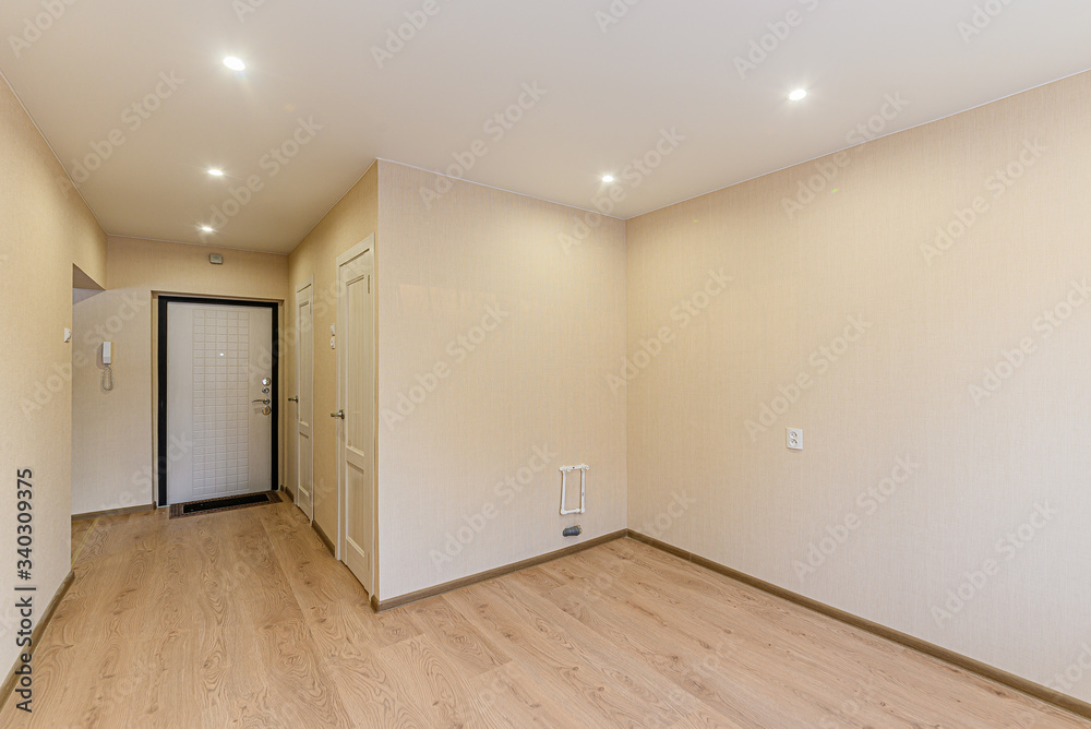 Russia, Moscow- December 15, 2019: interior bright empty room without furniture Russia, Moscow- December 15, 2019: interior bright empty room without furniture