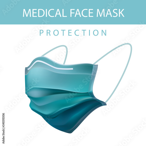 Medical protective mask against the corona virus Or Covid 19 images (3D vector illustration)
