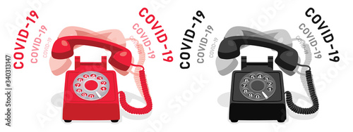 COVID-19 and ringing stationary phone with rotary dial