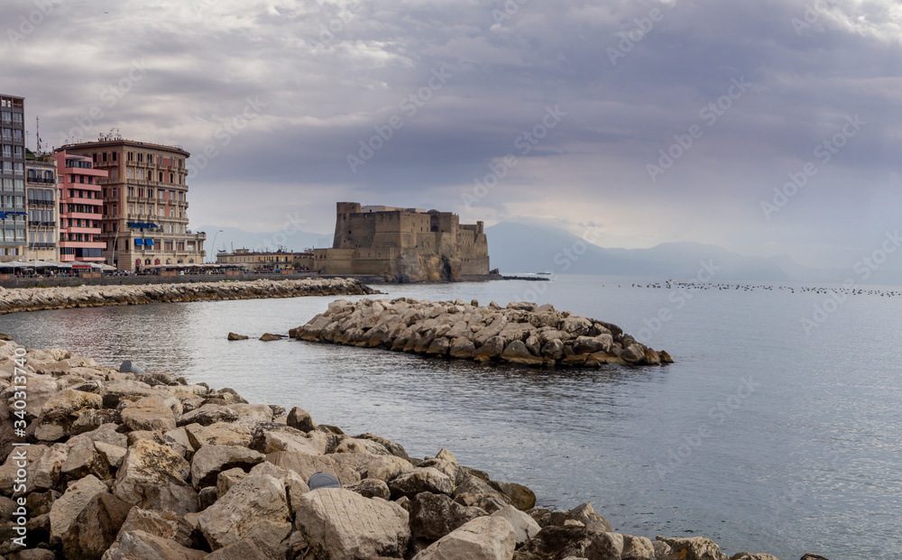 naples castel dell'ovo and sea