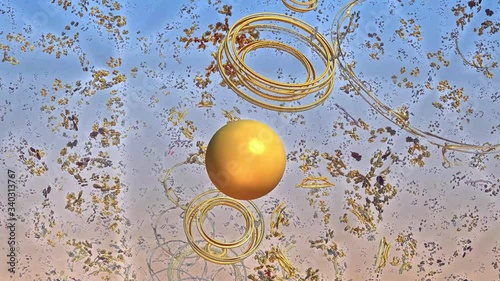  Fractal spheres disintegration 3D video