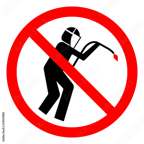 Do Not Welding Symbol Sign, Vector Illustration, Isolate On White Background Label .EPS10