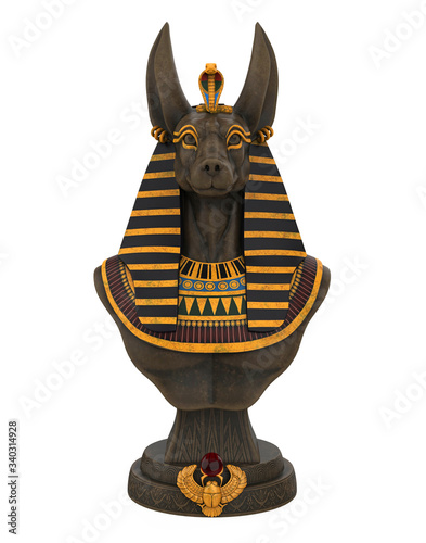 Konstfotografi Egyptian Anubis Statue Isolated