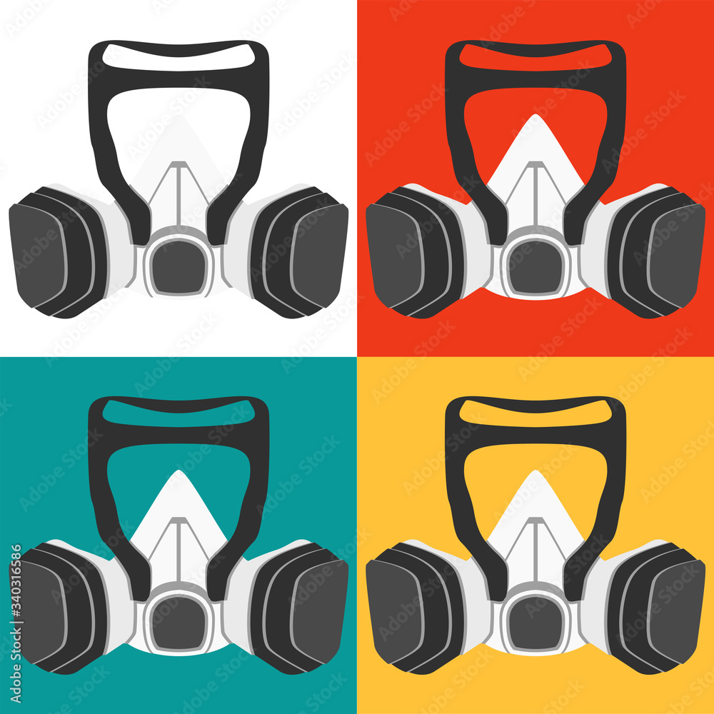 Illustration Atemschutzmaske für die Gesundheit bunt