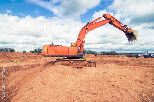 excavator in a quarry