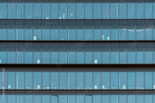 Glass only facade of office building texture modern architecture