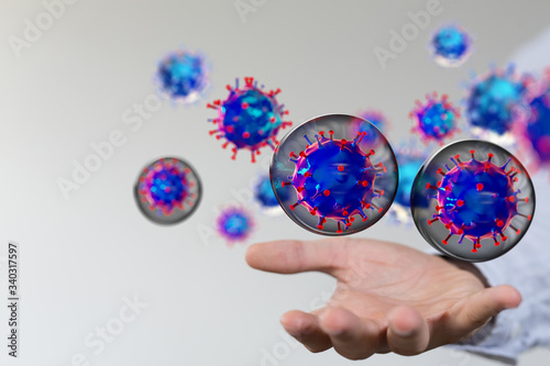 Virus outbreak, health threatening virus vaccination.