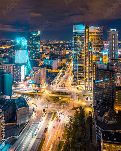 Obraz na płótnie Warszawa z lotu ptaka w salonie