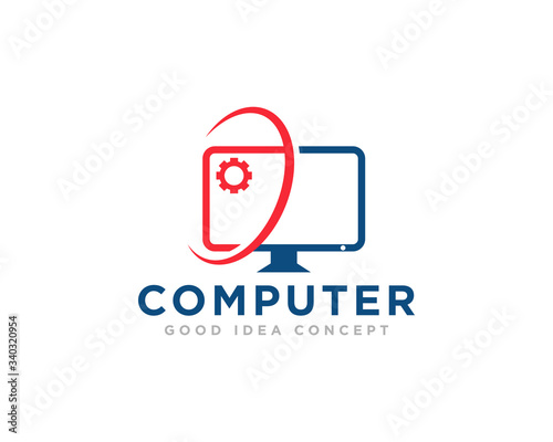 Computer Technology Logo Icon Design Vector