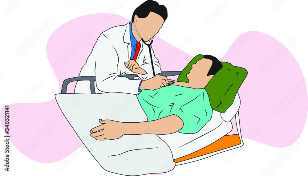 Male doctor examining a male patient