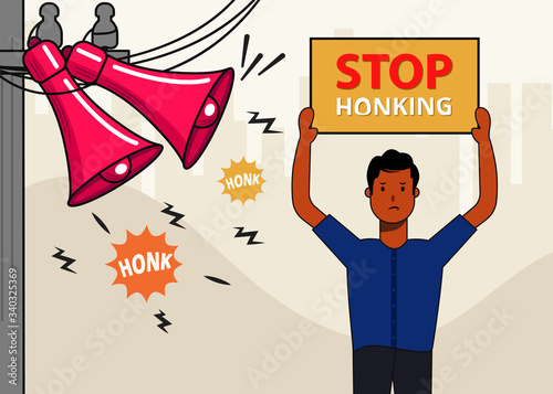 Stop noise pollution illustration