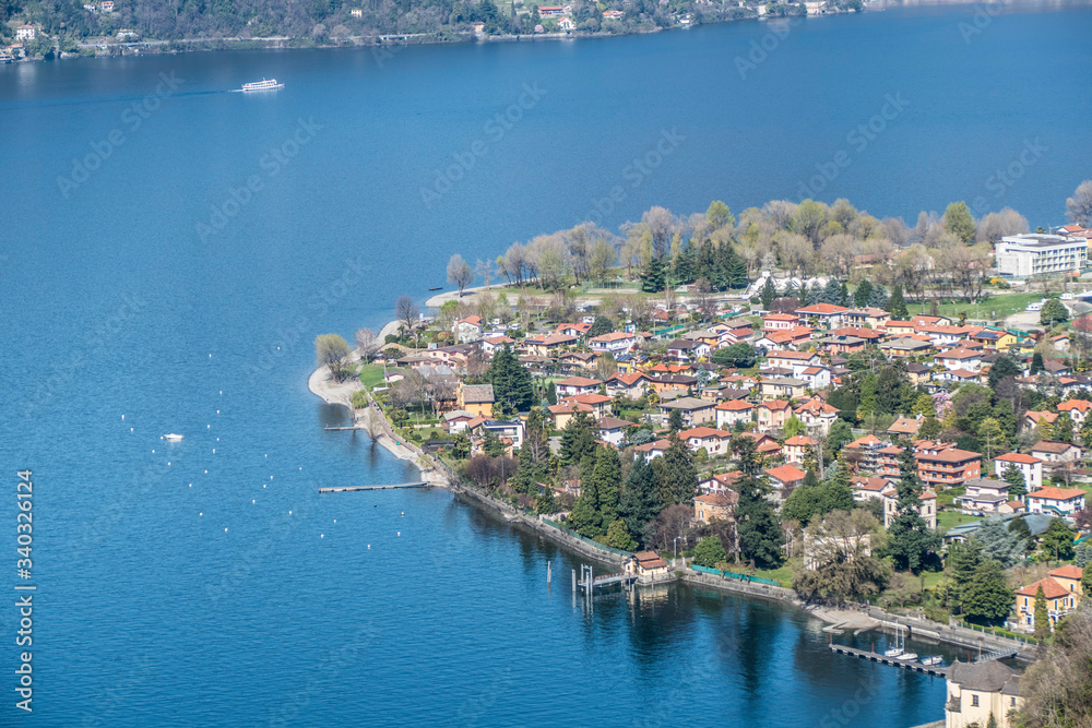 Aerial view of Maccagno in the Lake Maggiore