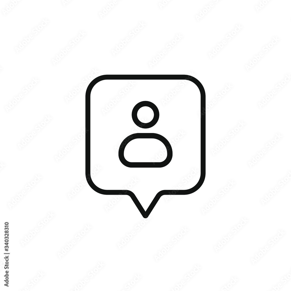 user with bubble speech icon with outline style design user with bubble speech icon with outline style design