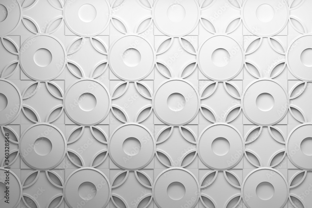 Geometric flat pattern with circles ring s low poly shapes tiles. 3d illustration. Geometric flat pattern with circles ring s low poly shapes tiles. 3d illustration.