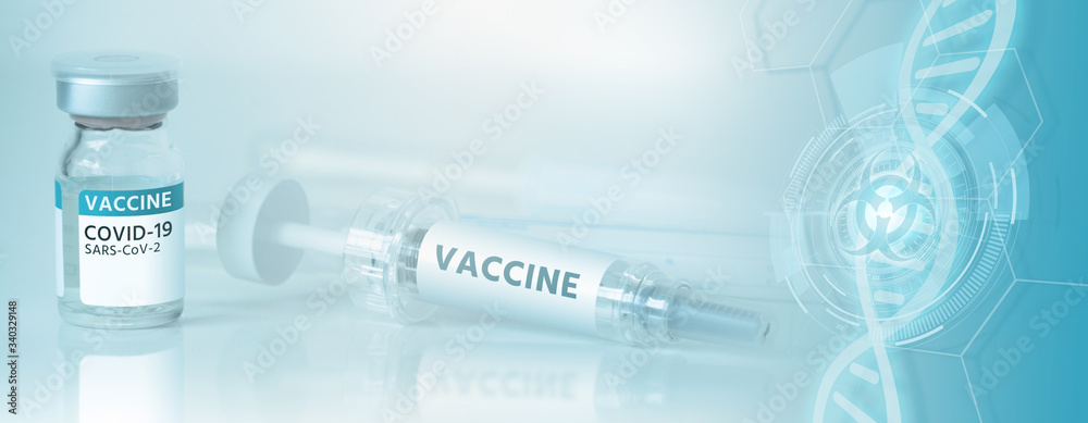 Syringe and medicine bottle with the inscription Syringe and medicine bottle with the inscription