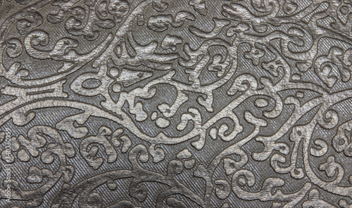  Gray embossed faux leather texture background
