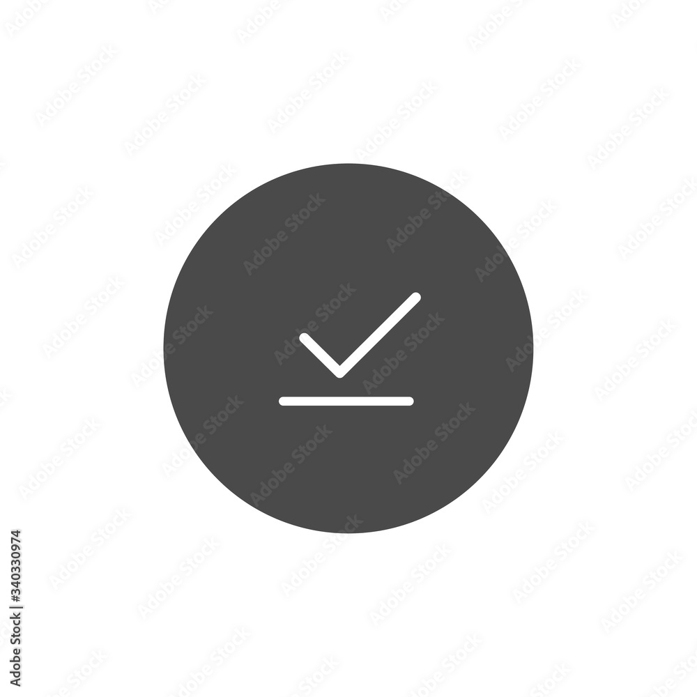 Download complete icon on the white background. Download complete icon on the white background.