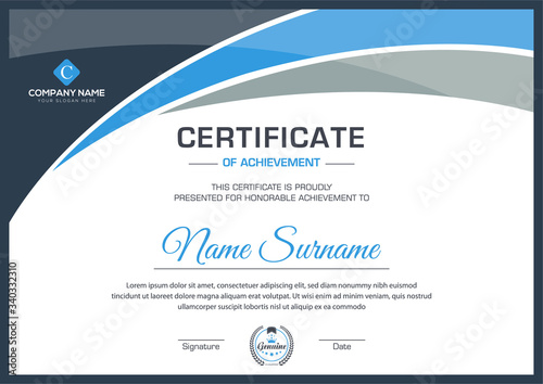 minimalist new modern certificate for corporate companies and all types business and other sectors