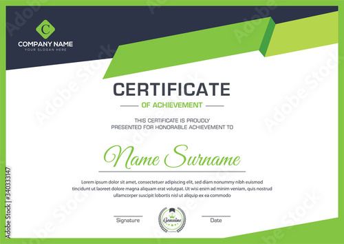 light green modern certificate for corporate companies and all types business and other sectors