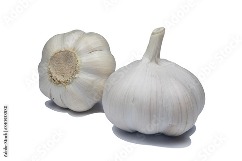 White head garlic, cut back Making the background white