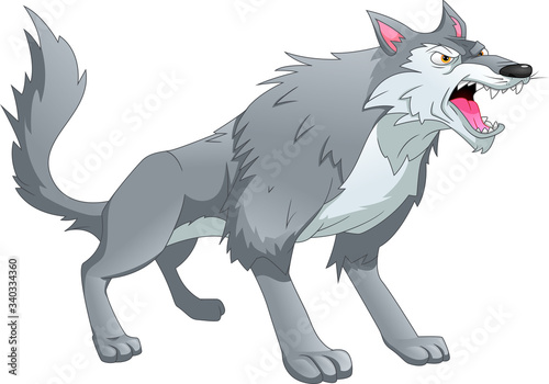 wolf cartoon on a white background