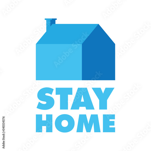 Stay at home badge. Protect yourself. House icon for quarantine times.