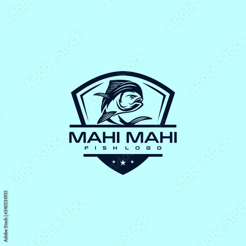 Mahi Mahi Fish Freswater Ocean Sea Animal Fishing Illustration Wildlife Logo Vector Design photo