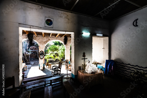 Canvas Print Interior of a Santeria temple of Trinidad, Cuba