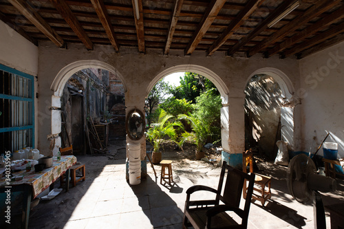 Canvas Print Interior of a Santeria temple of Trinidad, Cuba