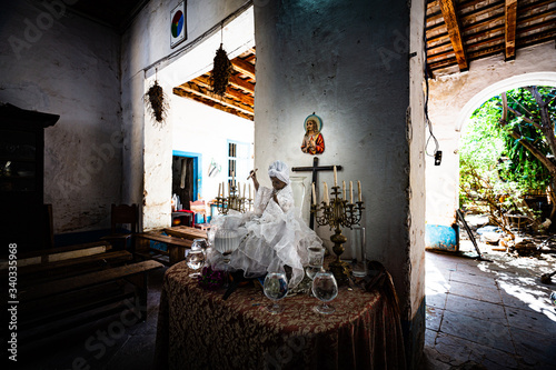 Interior of a Santeria temple of Trinidad, Cuba