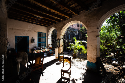 Interior of a Santeria temple of Trinidad, Cuba photo