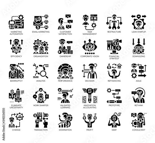 Set of business optimization thin line and pixel perfect icons for any web and app project.