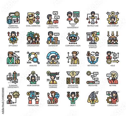 Set of business optimization thin line and pixel perfect icons for any web and app project.