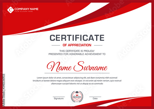 new modern certificate for corporate companies and all types business and other sectors