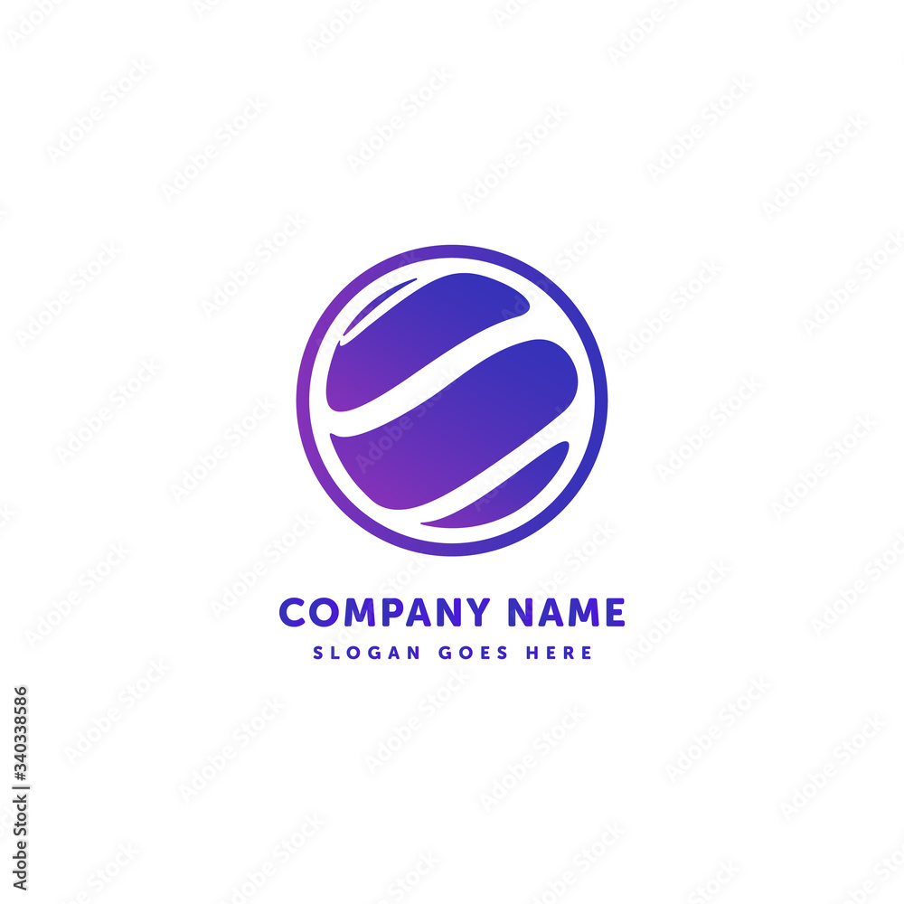 Globe Vector Logo. Abstract icon mark design template. Creative logotype concept element sign shape.